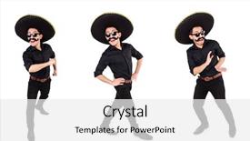  Presentation with mexican - Cool new presentation theme with argentian - funny man wearing mexican sombrero backdrop and a  colored foreground