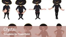  Presentation with mexican hats - Cool new presentation theme with argentian - funny man wearing mexican sombrero backdrop and a  colored foreground