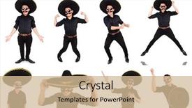  Presentation with authentic mexican street tacos - Cool new PPT theme with argentian - funny man wearing mexican sombrero backdrop and a soft green colored foreground