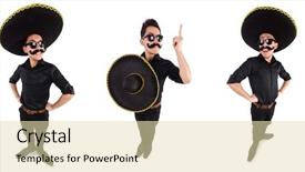  Presentation with mexican - PPT theme consisting of argentian - funny man wearing mexican sombrero background and a  colored foreground