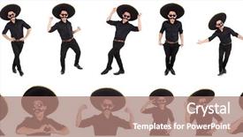  Presentation with mexican - Presentation theme enhanced with argentian - funny man wearing mexican sombrero background and a  colored foreground