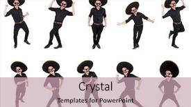  Presentation with mexican vacations - Colorful PPT theme enhanced with argentian - funny man wearing mexican sombrero backdrop and a  colored foreground