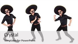  Presentation with authentic mexican street tacos - Beautiful PPT layouts featuring argentian - funny man wearing mexican sombrero backdrop and a  colored foreground