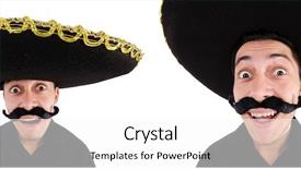  Presentation with mexican - Colorful slide set enhanced with argentian - funny mexican with sombrero hat backdrop and a  colored foreground