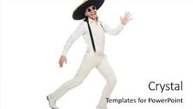  Presentation with mexican - Audience pleasing PPT theme consisting of argentian - mexican man wearing sombrero isolated backdrop and a white colored foreground