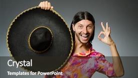 Presentation with folklore mexican - Theme featuring argentian - young mexican man wearing sombrero background and a wine colored foreground