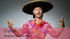  Presentation with mexican - PPT theme consisting of argentian - young mexican man wearing sombrero background and a  colored foreground