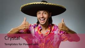  Presentation with mexican hats - Colorful slide deck enhanced with argentian - young mexican man wearing sombrero backdrop and a red colored foreground