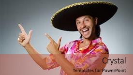  Presentation with mexican - Presentation having argentian - young mexican man wearing sombrero background and a red colored foreground