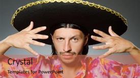  Presentation with mexican - Beautiful slides featuring argentian - young mexican man wearing sombrero backdrop and a coral colored foreground