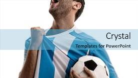  Presentation with celling fan - Slides having argentina fan celebrating on white background and a light blue colored foreground