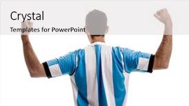  Presentation with argentina revolution - Theme having argentina fan celebrating on white background and a  colored foreground