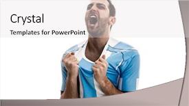  Presentation with celling fan - Colorful presentation theme enhanced with argentina fan celebrating on white backdrop and a  colored foreground