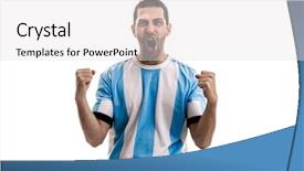  Presentation with celling fan - PPT theme with argentina fan celebrating on white background and a white colored foreground