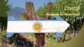  Presentation with argentina winery - Slides having flag wooden sign with winery background and a tawny brown colored foreground