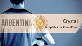  Presentation with football - Amazing presentation theme having argentina football player holding ball backdrop and a lemonade colored foreground