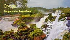  Presentation with world tourism - Colorful presentation enhanced with argentina picturesque basaltic ledge backdrop and a tawny brown colored foreground