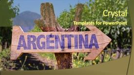  Presentation with argentina winery - Colorful theme enhanced with argentina wooden sign with winery background backdrop and a tawny brown colored foreground