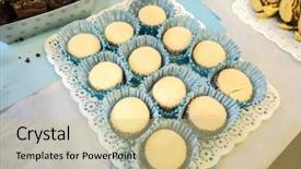  Presentation with cookies - Amazing slide set having argentine-cookies-alfajor-close-up backdrop and a  colored foreground