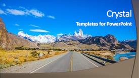  Presentation with february - Audience pleasing PPT theme consisting of argentine patagonia excellent asphalt road backdrop and a gray colored foreground