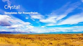  Presentation with flat peach tree - Slides consisting of argentine-patagonia-the-endless-flat background and a cobalt blue colored foreground