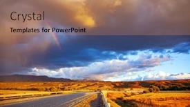  Presentation with road yellow - PPT theme featuring argentinean-prairie-and-the-famous background and a  colored foreground