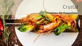  Presentation with modern food - Theme featuring argentinian-king-prawns-glazed-lime background and a lemonade colored foreground