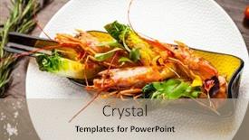  Presentation with modern food - Slides enhanced with argentinian-king-prawns-glazed-lime background and a coral colored foreground