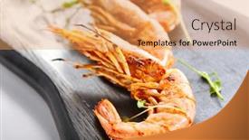  Presentation with mediterranean food herbs - Audience pleasing PPT layouts consisting of argentinian-shrimps-served-red-prawns backdrop and a yellow colored foreground
