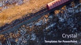  Presentation with trains - Presentation design consisting of argo-trains-wagons-with-goods background and a wine colored foreground