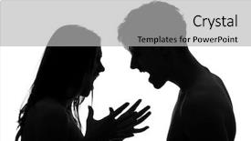  Presentation with couple - Audience pleasing PPT theme consisting of argue - couple arguing and shouting backdrop and a light gray colored foreground