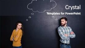  Presentation with angry - Cool new PPT layouts with argue - frowning angry young couple standing backdrop and a tawny brown colored foreground