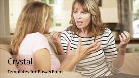  Presentation with home schoolng teens - Slides having argue - mother and teenage daughter arguing background and a coral colored foreground