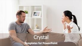  Presentation with people conflict - Colorful PPT theme enhanced with argue - people relationship difficulties conflict backdrop and a coral colored foreground