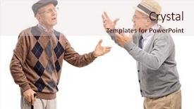  Presentation with two men climbing - Theme consisting of argue - two stubborn mature men arguing background and a lemonade colored foreground