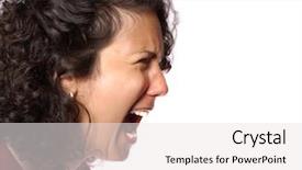  Presentation with head neck anatomy - Cool new presentation theme with arguement - portrait of a woman yelling backdrop and a white colored foreground