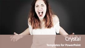  Presentation with funny - Presentation consisting of arguement - young and funny hipster woman background and a coral colored foreground