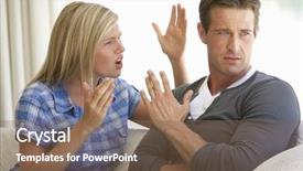  Presentation with home - Audience pleasing presentation theme consisting of arguement - young couple having argument backdrop and a  colored foreground
