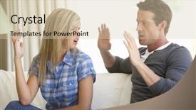  Presentation with broken home upset couple - Cool new presentation theme with arguement - young couple having argument backdrop and a lemonade colored foreground