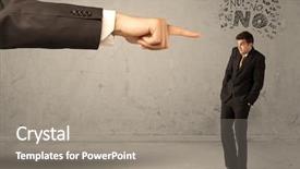  Presentation with employee - Colorful PPT theme enhanced with arguing with boss feeling ashame backdrop and a  colored foreground