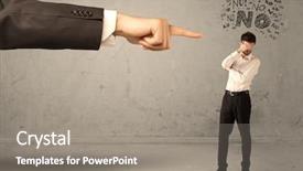  Presentation with employee - Colorful PPT theme enhanced with arguing with boss feeling ashame backdrop and a gray colored foreground