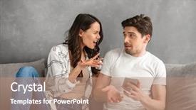  Presentation with woman fighting for her rights - Cool new theme with argument - fighting couple sitting together backdrop and a coral colored foreground