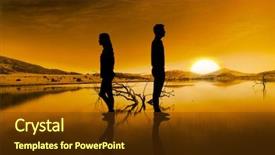  Presentation with sad - Colorful presentation enhanced with sad couple back to back backdrop and a tawny brown colored foreground