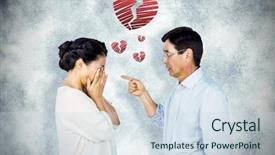  Presentation with older couple - Slide set consisting of argument against red heart background and a lemonade colored foreground