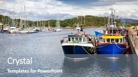  Presentation with fishing boats - Slide set consisting of argyll and bute scotland background and a seafoam green colored foreground