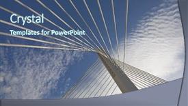  Presentation with bridge construction - Cool new presentation theme with arhitecture - abstract detail of millennium bridge backdrop and a ocean colored foreground