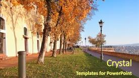  Presentation with autumn - Colorful theme enhanced with arhitecture - autumn in castle petrovaradin vojvodina backdrop and a tawny brown colored foreground