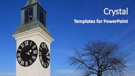  Presentation with union jack flag and clock tower - Presentation design having arhitecture - clock tower in vojvodina serbia background and a ocean colored foreground