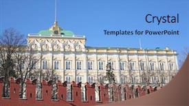  Presentation with backingam palace - PPT theme featuring arhitecture - grand great kremlin palace background and a  colored foreground