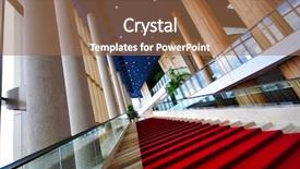  Presentation with culture - Presentation design having arhitecture - modern culture center interior architecture background and a coral colored foreground